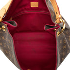 Louis Vuitton Monogram Gray Souffle MM Shoulder Bag Brown Leather