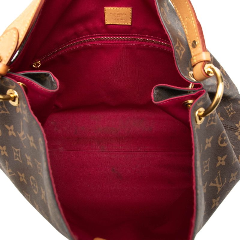 Louis Vuitton Monogram Gray Souffle MM Shoulder Bag Brown Leather
