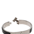 Hermes Clic PM Bracelet Bangle Silver Black Metal