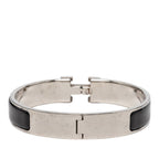 Hermes Clic PM Bracelet Bangle Silver Black Metal