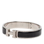 Hermes Clic PM Bracelet Bangle Silver Black Metal