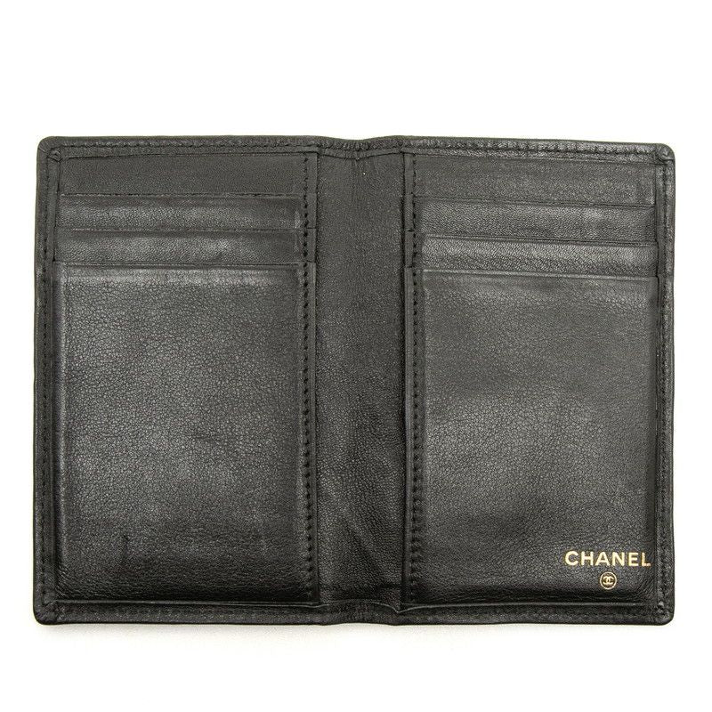 Chanel Bicolor Card Case Black Leather