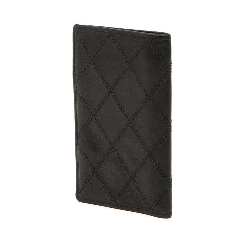 Chanel Bicolor Card Case Black Leather