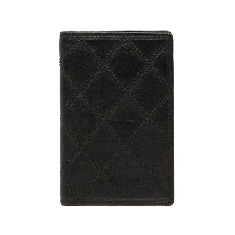 Chanel Bicolor Card Case Black Leather