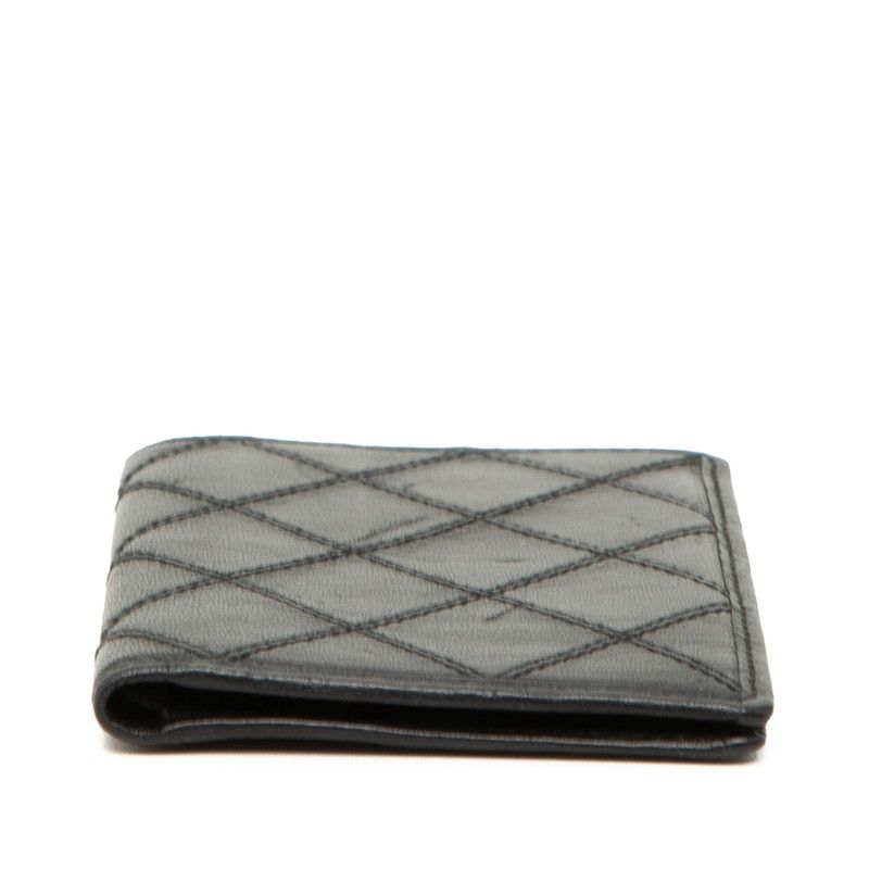 Chanel Bicolor Card Case Black Leather