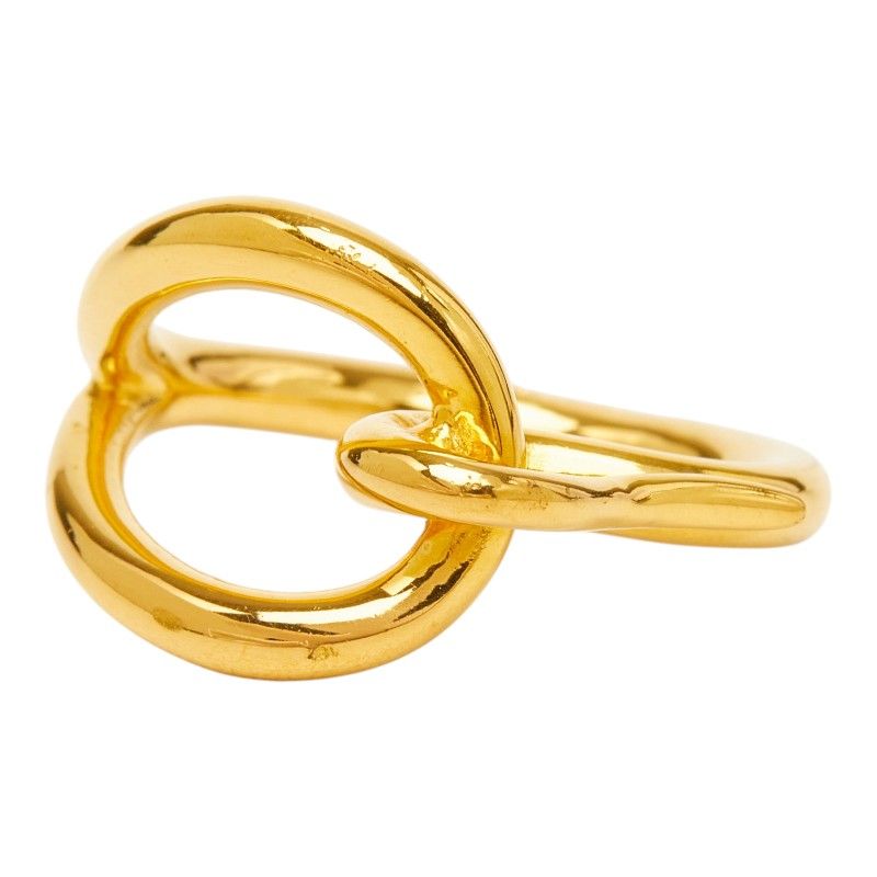 Hermes Jumbo Scarf Ring Gold Plated