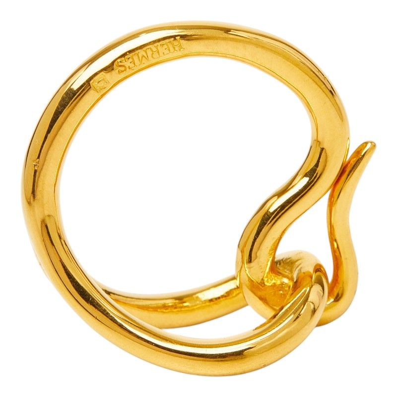 Hermes Jumbo Scarf Ring Gold Plated
