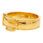 Hermes Ceinture Scarf Ring Gold Plated