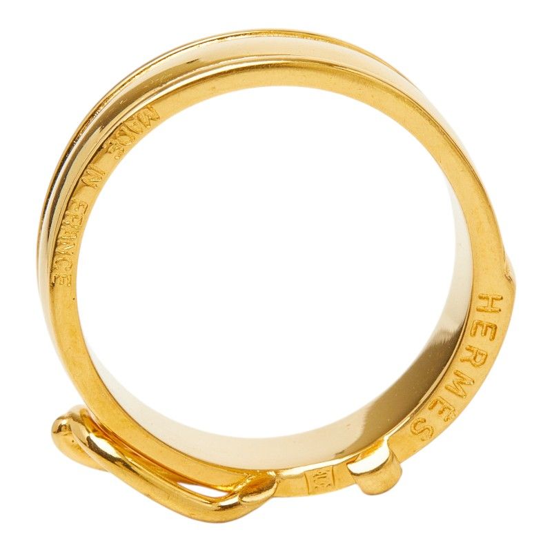 Hermes Ceinture Scarf Ring Gold Plated