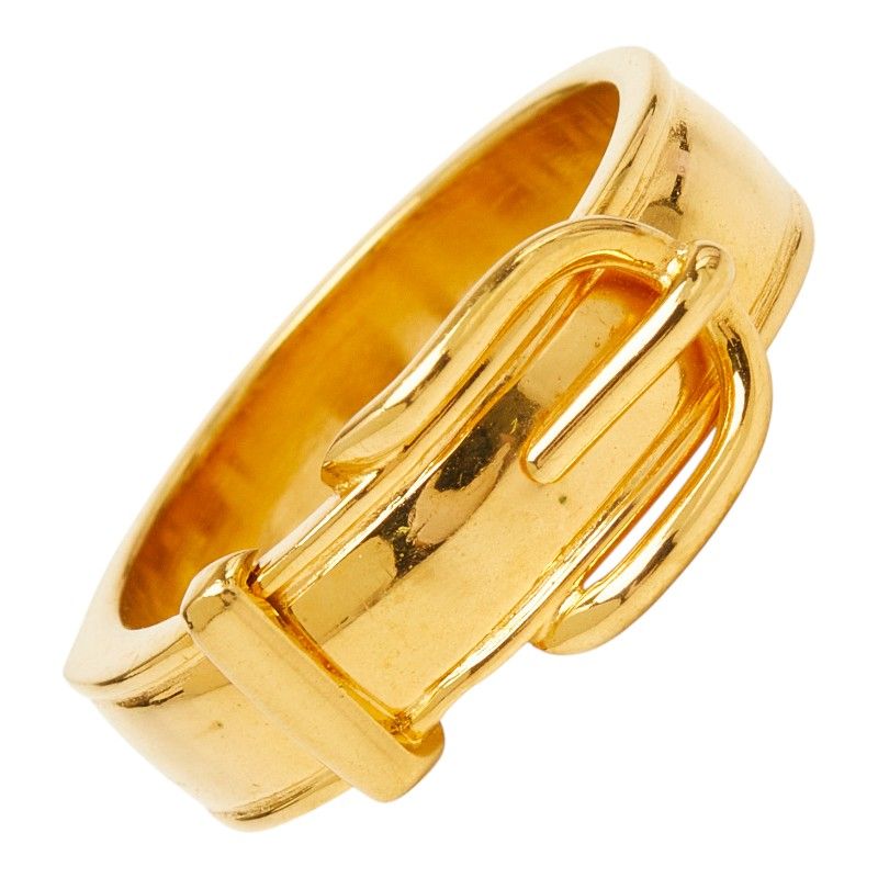 Hermes Ceinture Scarf Ring Gold Plated
