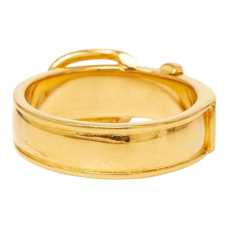 Hermes Ceinture Scarf Ring Gold Plated