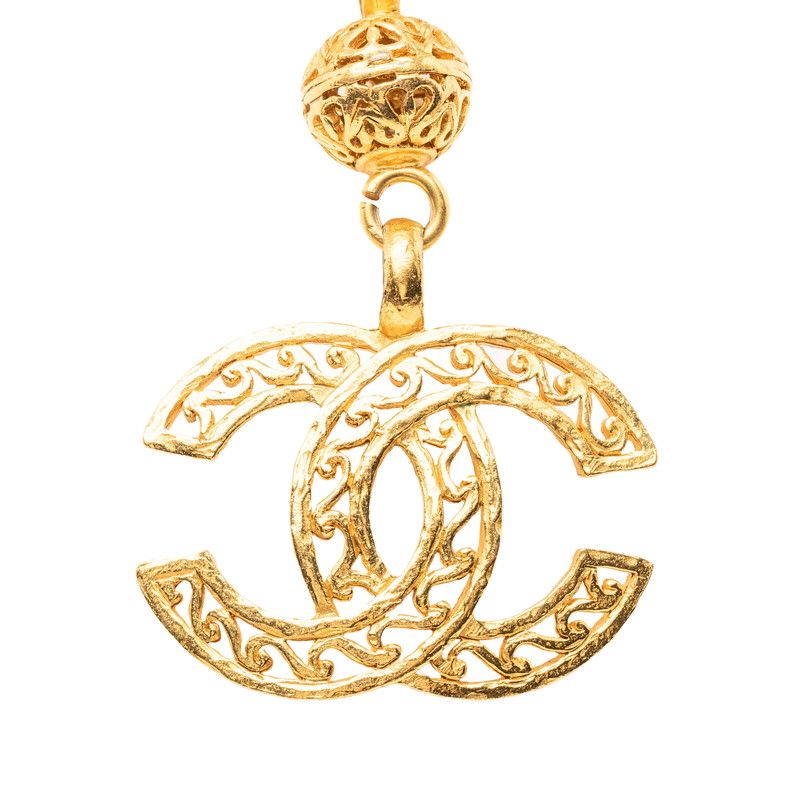 Chanel Vintage CC Logo Chain Necklace Gold Plated