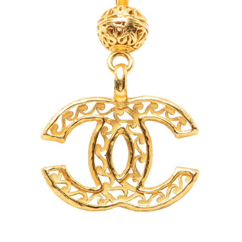 Chanel Vintage CC Logo Chain Necklace Gold Plated