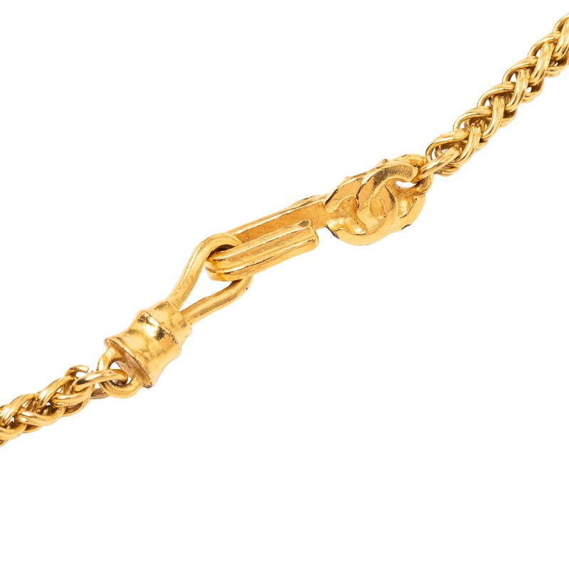 Chanel Vintage CC Logo Chain Necklace Gold Plated