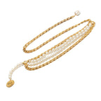 Chanel 31 Rue Cambon Vintage Chain Belt Gold Plated Faux Pearl