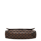 Louis Vuitton Damier District MM Shoulder Bag Brown Leather