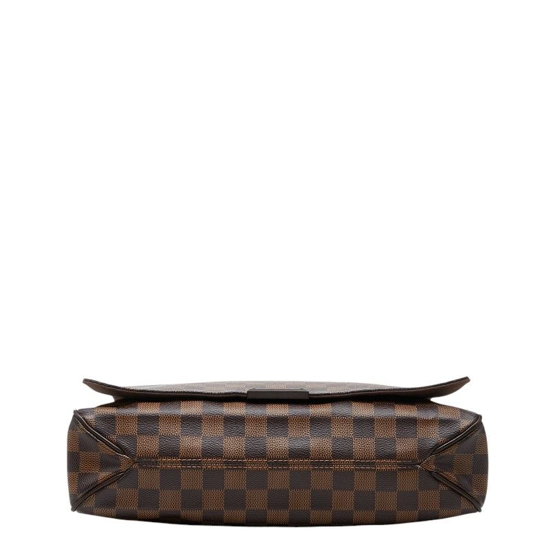 Louis Vuitton Damier District MM Shoulder Bag Brown Leather