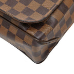 Louis Vuitton Damier District MM Shoulder Bag Brown Leather