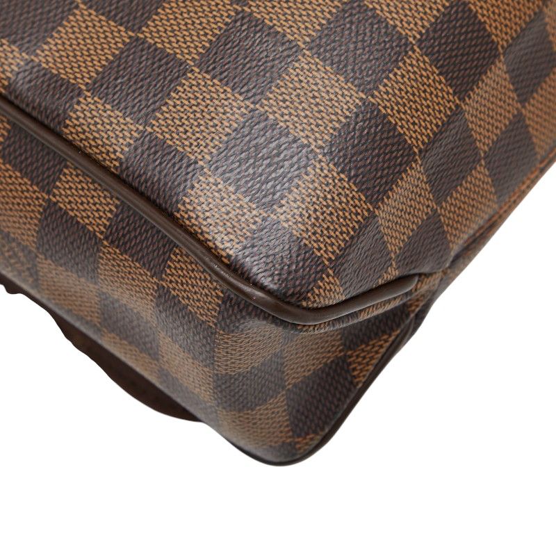Louis Vuitton Damier District MM Shoulder Bag Brown Leather