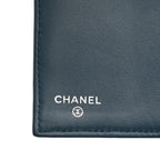 Chanel Quilted CC Logo Wallet Navy Lambskin