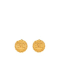 Chanel CC Logo Vintage Earrings Gold Plated