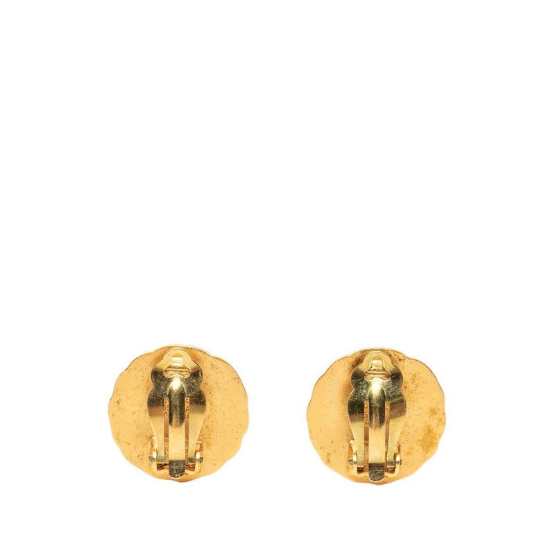 Chanel CC Logo Vintage Earrings Gold Plated