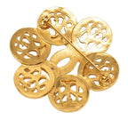 Chanel CC Logo Vintage Brooch Flower Motif Gold Plated