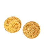 Chanel Vintage CC Logo Earrings Gold Plated