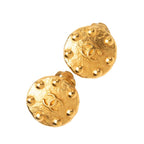 Chanel Vintage CC Logo Earrings Gold Plated