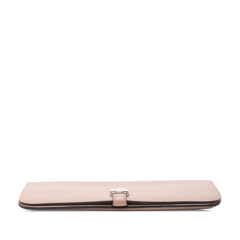 Hermes Dogon Wallet Pink Silver Color