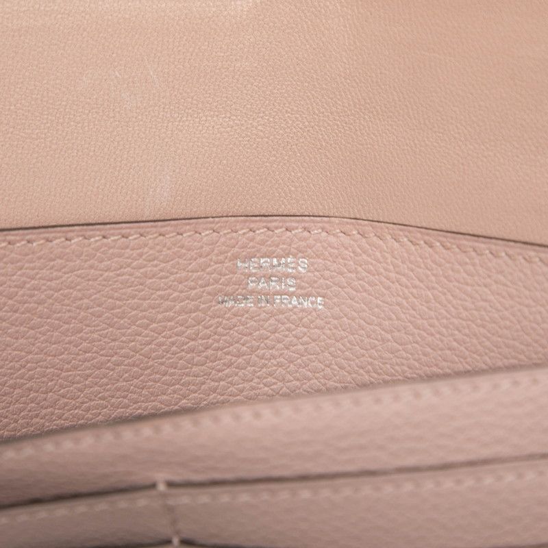 Hermes Dogon Wallet Pink Silver Color