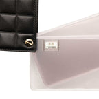 Chanel CC Logo Choco Bar Card Case Black Lambskin