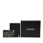 Chanel CC Logo Choco Bar Card Case Black Lambskin