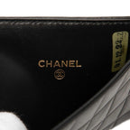 Chanel CC Logo Choco Bar Card Case Black Lambskin