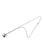 Chanel CC Logo Pendant Silver Metal Black Stone