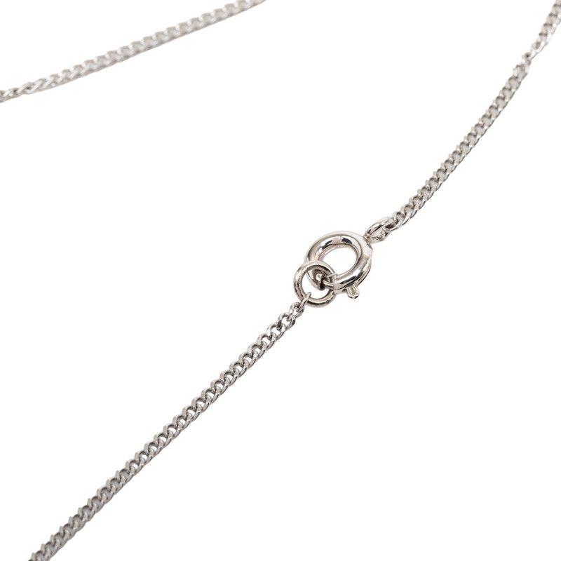 Chanel CC Logo Pendant Silver Metal Black Stone