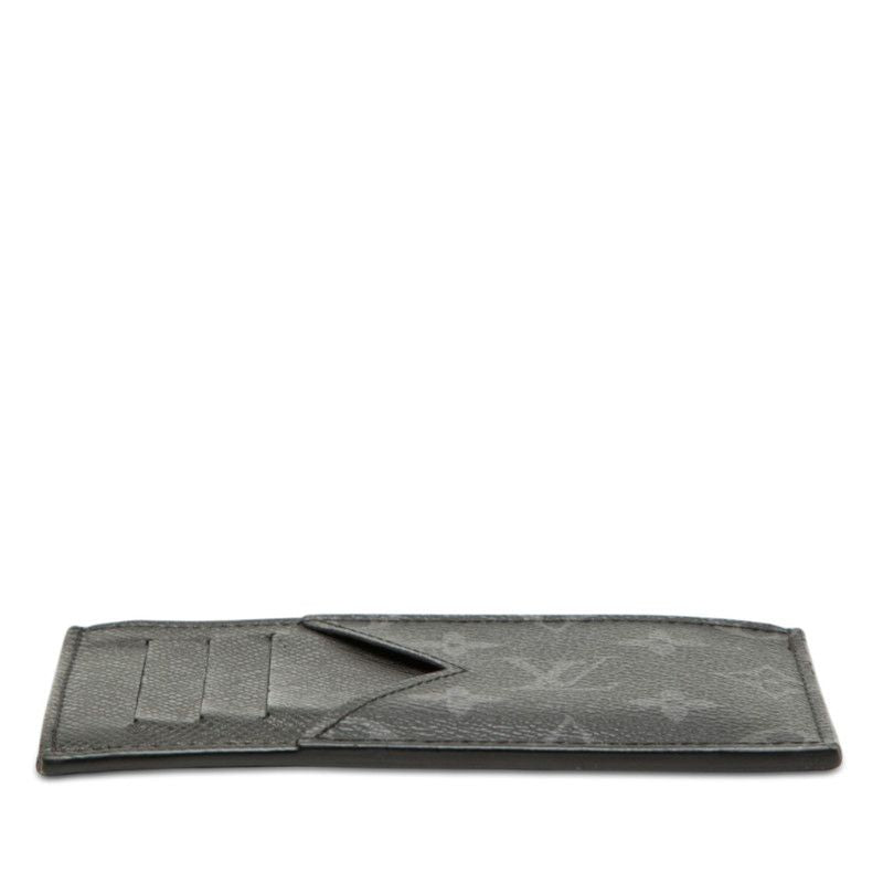 Louis Vuitton Monogram Eclipse Coin Card Holder Case Noir Black Leather
