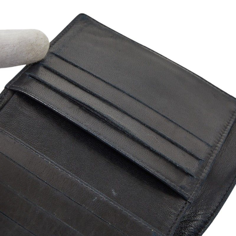 Chanel CC Logo Trifold Wallet Black Caviar Leather
