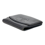 Chanel CC Logo Trifold Wallet Black Caviar Leather