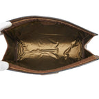 Gucci GG Supreme Vintage Sherry Line Clutch Beige Brown Leather