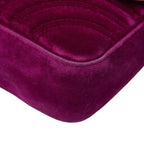 Gucci GG Marmont Quilted Chain Shoulder Bag Purple Velvet