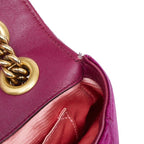 Gucci GG Marmont Quilted Chain Shoulder Bag Purple Velvet
