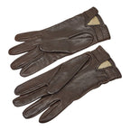 Hermes Chaine D'ancre Gloves 7.5 Brown Leather
