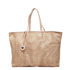 Bottega Veneta Intreccio Illusion Tote Shoulder Bag Pink Nylon Leather