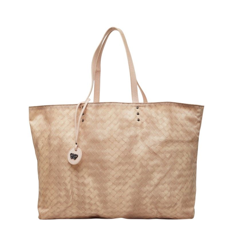 Bottega Veneta Intreccio Illusion Tote Shoulder Bag Pink Nylon Leather