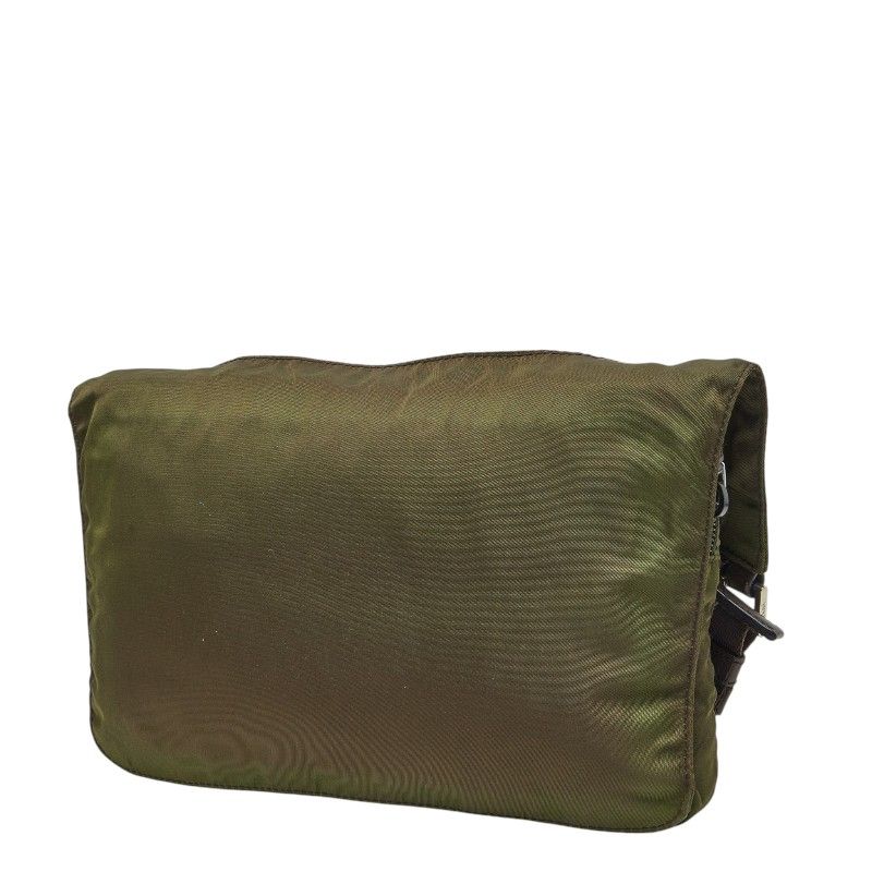 Prada Crossbody Shoulder Bag Khaki Green Nylon Leather