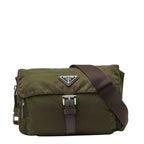 Prada Crossbody Shoulder Bag Khaki Green Nylon Leather