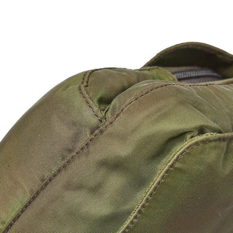 Prada Crossbody Shoulder Bag Khaki Green Nylon Leather