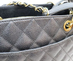 Chanel Black Caviar Gold Grand Shopping Tote GST — view 9