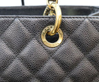 Chanel Black Caviar Gold Grand Shopping Tote GST — view 6